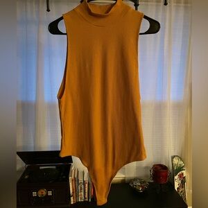 American Apparel Mock Neck Thong Bodysuit